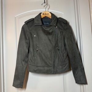 Banana Republic Vegan Suede Quilted Biker Jacket, Size XXS